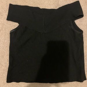 black off the shoulder elastic top